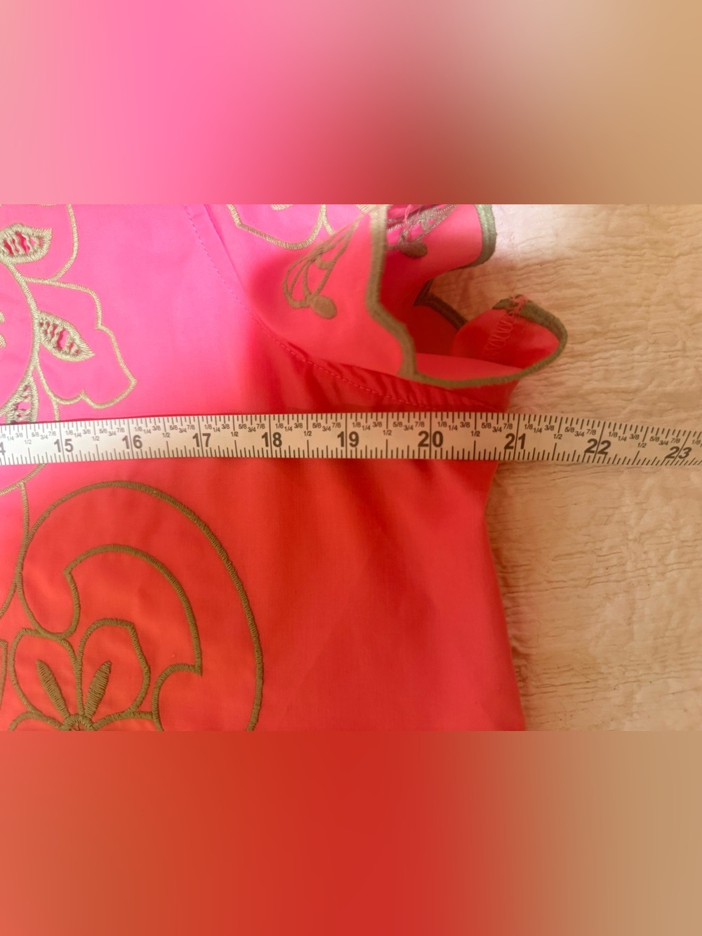 Entro NWOT Embroidered pink and green top - Picture 6 of 9